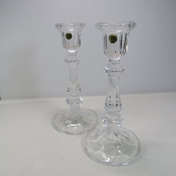 Lead Crystal Candlestick Holders (2) Cristal d'Arques 8.25" tall - Picture 1 of 8